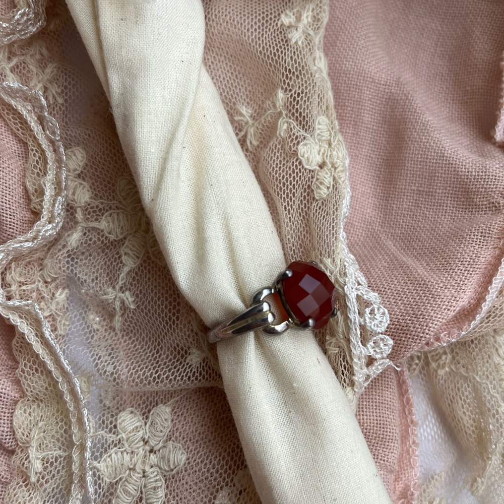 Orange Stone Statement Ring - image 3